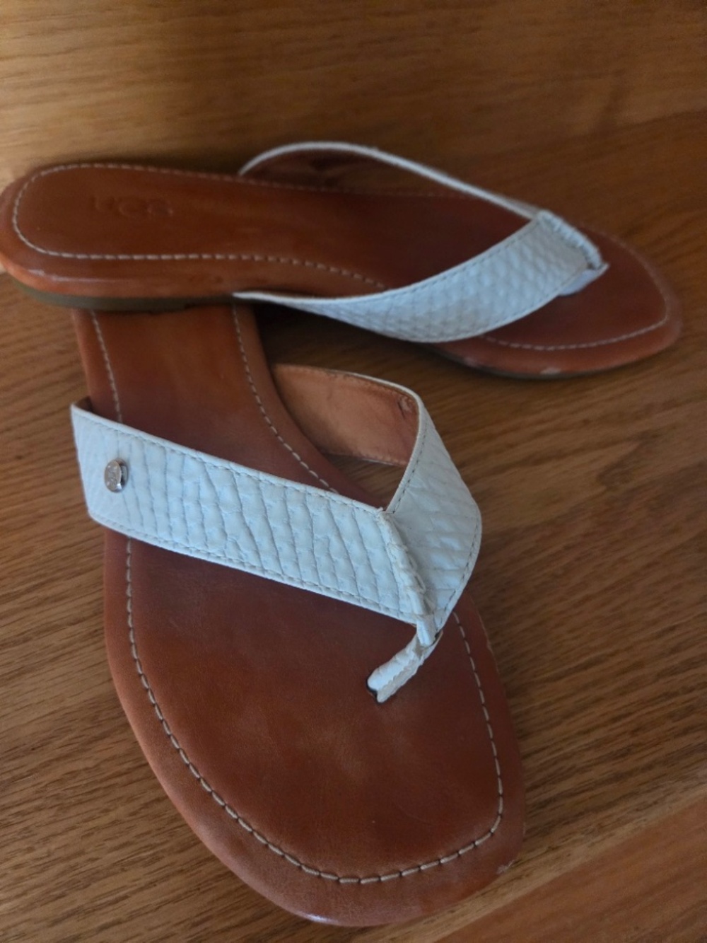 Womens UGG White Sandals Size 7